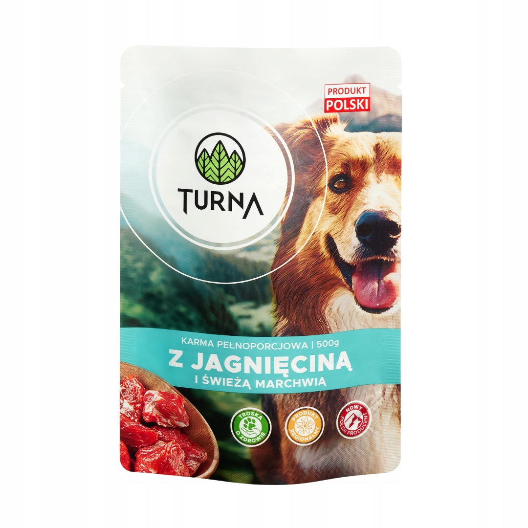 Mokra Karma Dla Psa Turna WIELKI MIX 4 Smaków 86% Mięsa Saszetka 12x500g