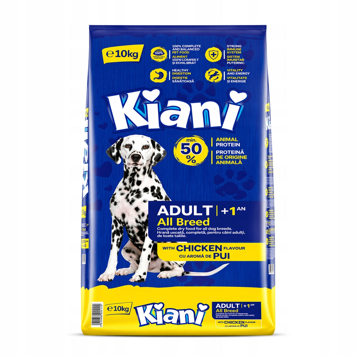 Sucha Karma dla Psa KIANI Kurczak Z Witaminami Owczarek Labrador 10 kg