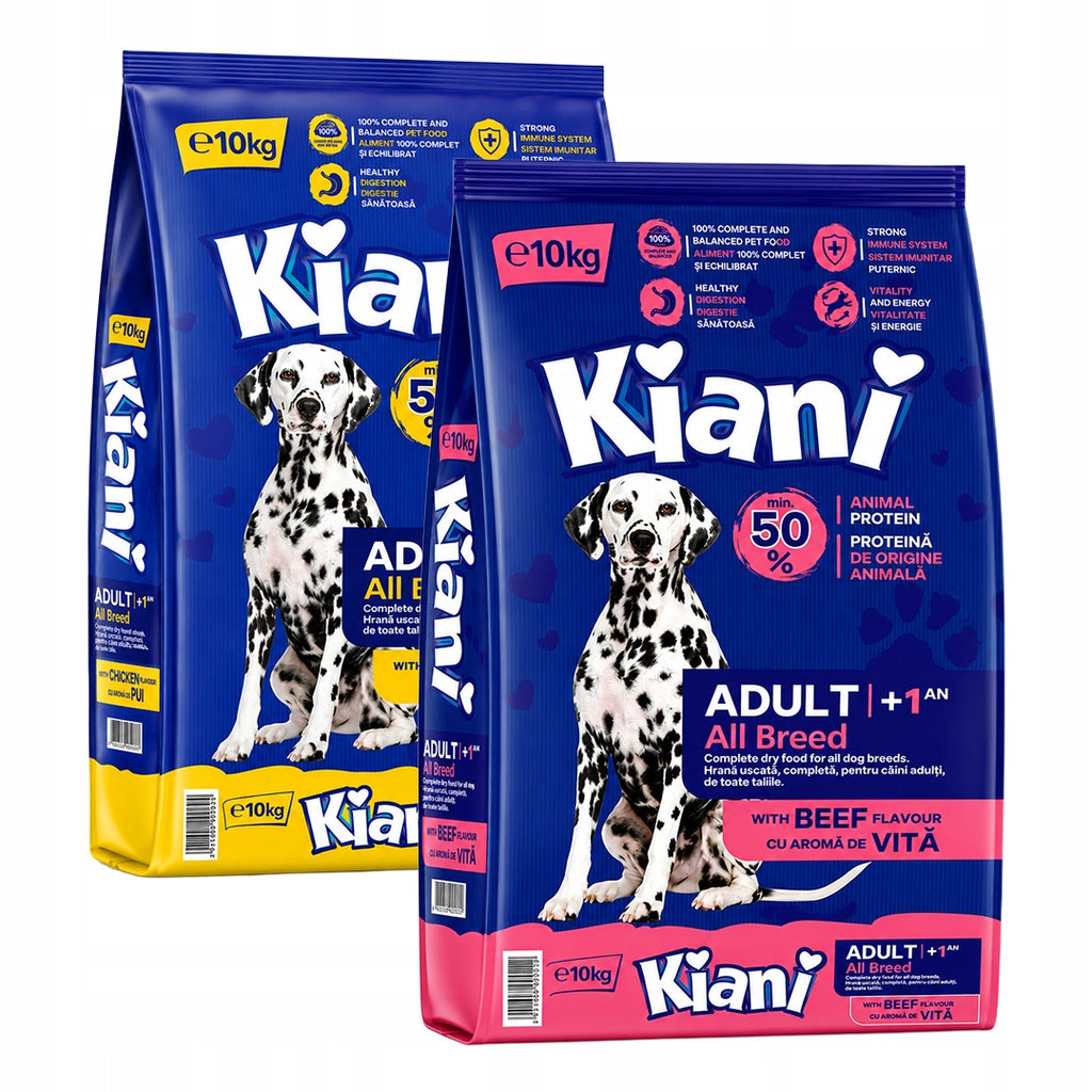Sucha Karma dla Psa KIANI Wołowina i Kurczak Z Witaminami 20kg