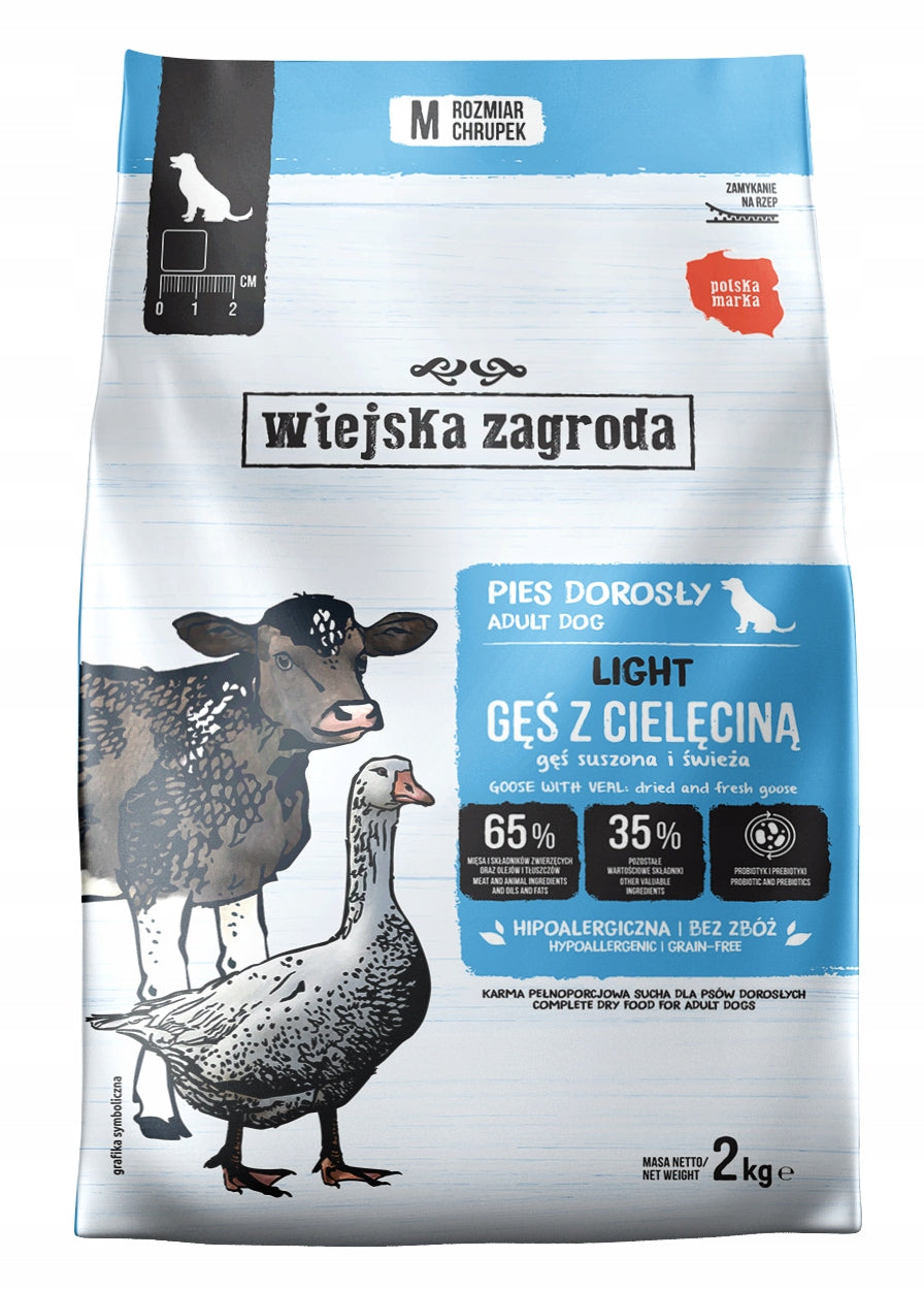 Wiejska Zagroda karma sucha dla psa Light Gęś z cielęciną 2kg