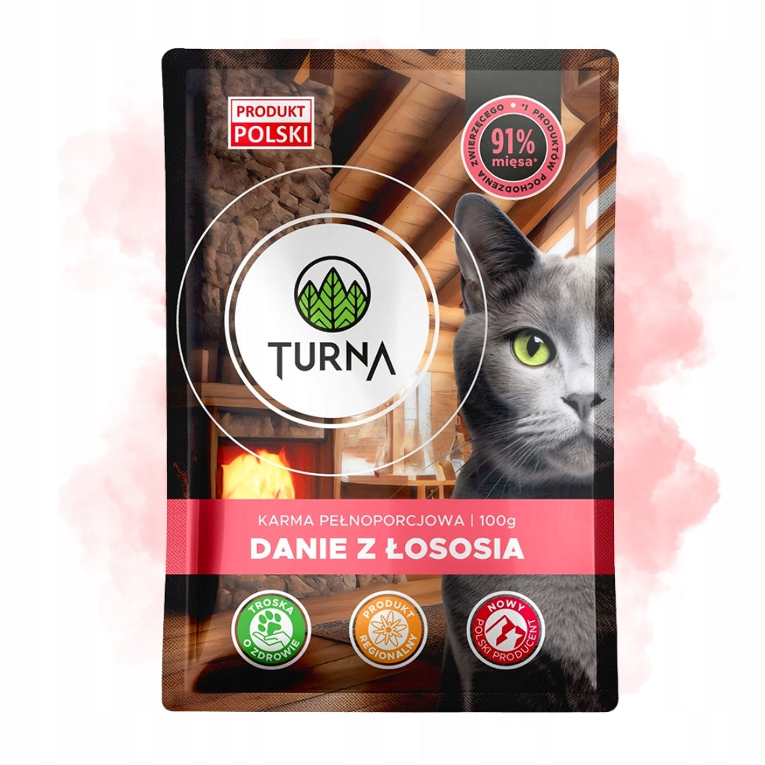 Mokra Karma Dla Kota Turna Wielki MIX 4 Smaków 91% Mięsa Saszetka 12x100g