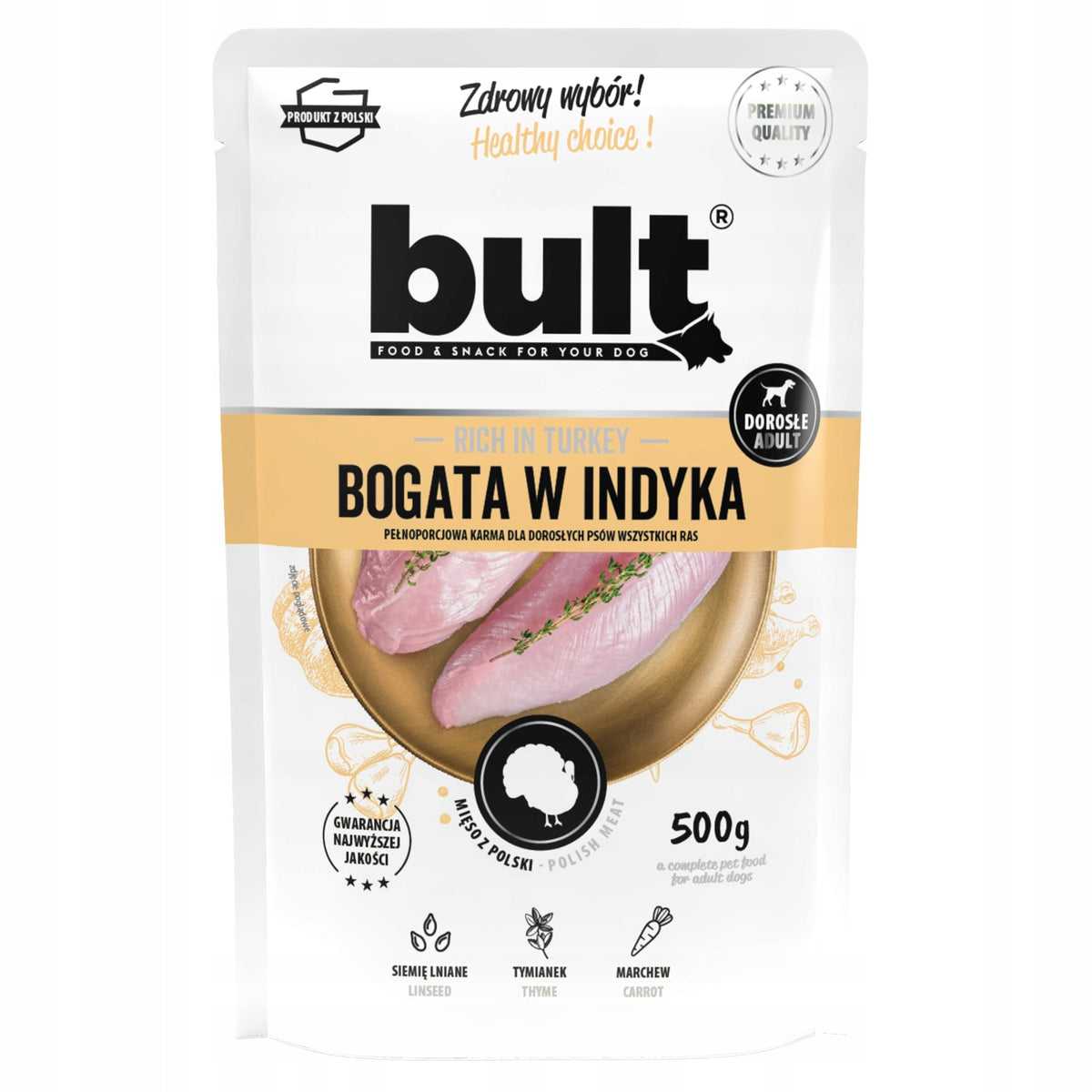 Bult Mokra Karma Dla Psa Premium Saszetka Mielonka Indyk 10x500g