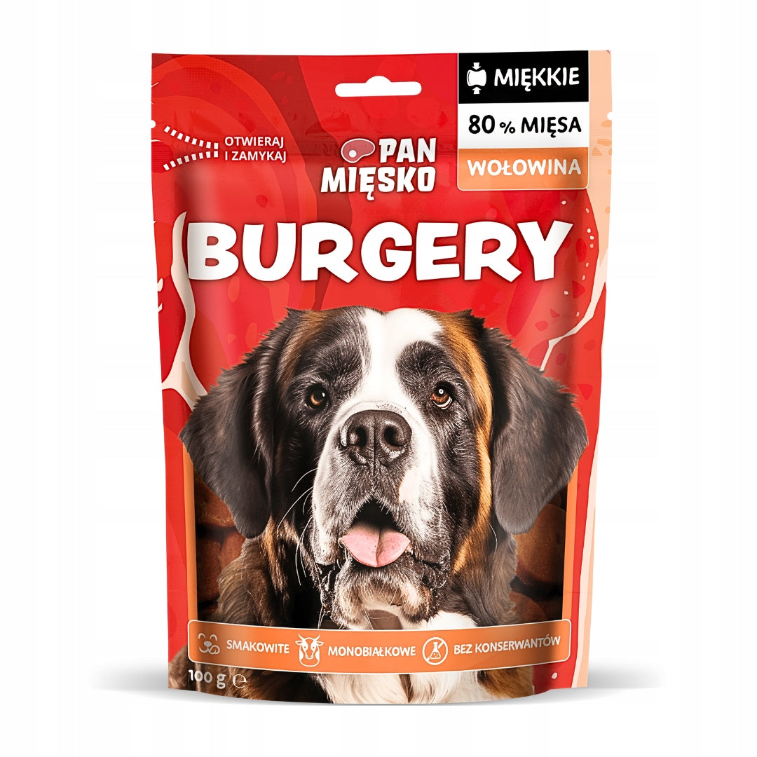 Pan Mięsko Przysmak Dla Psa Burgery Wołowina 100g