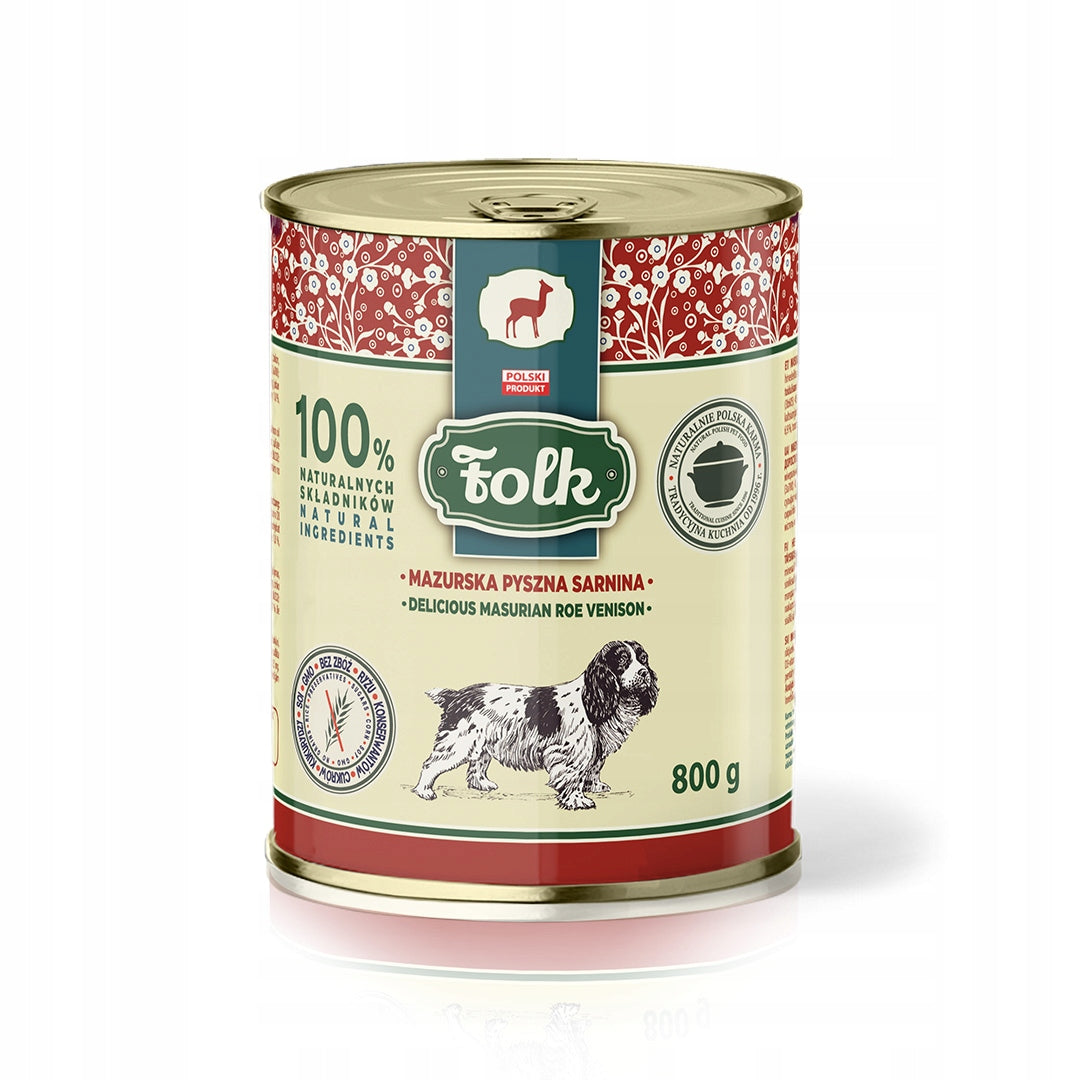 FOLK Mokra Karma Dla Psa Mazurska Sarna 800g