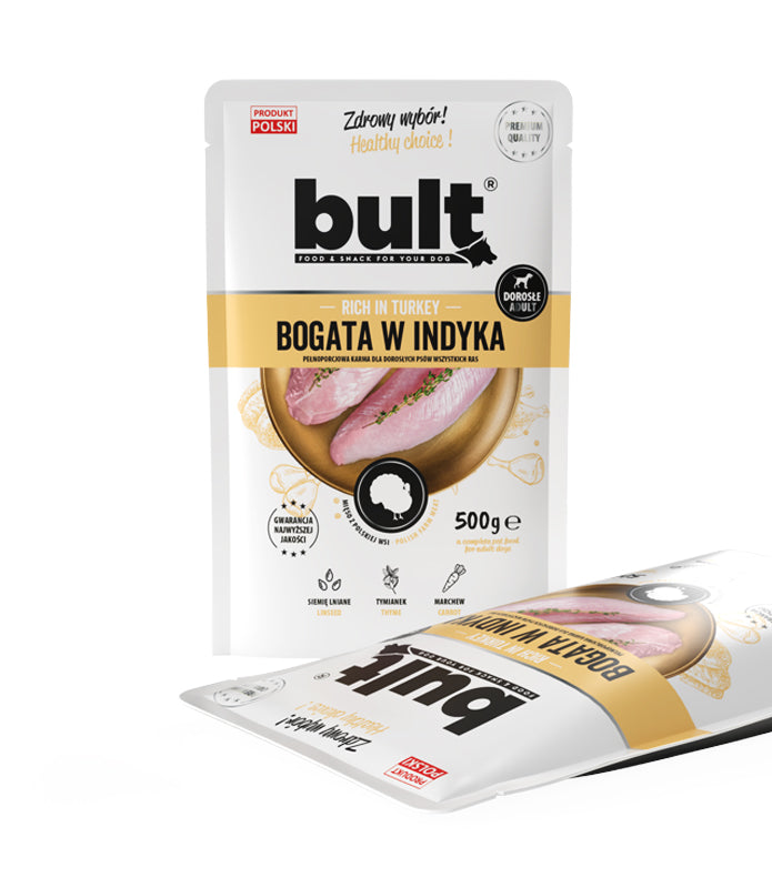 Bult Mokra Karma Dla Psa Premium Saszetka Mielonka Indyk 500g