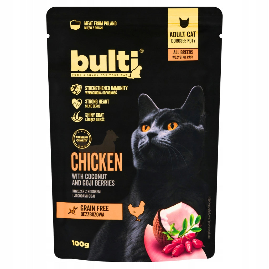 Bulti Superfood Mokra Karma Dla Kota Saszetka Kurczak z Kokosem 12x100g