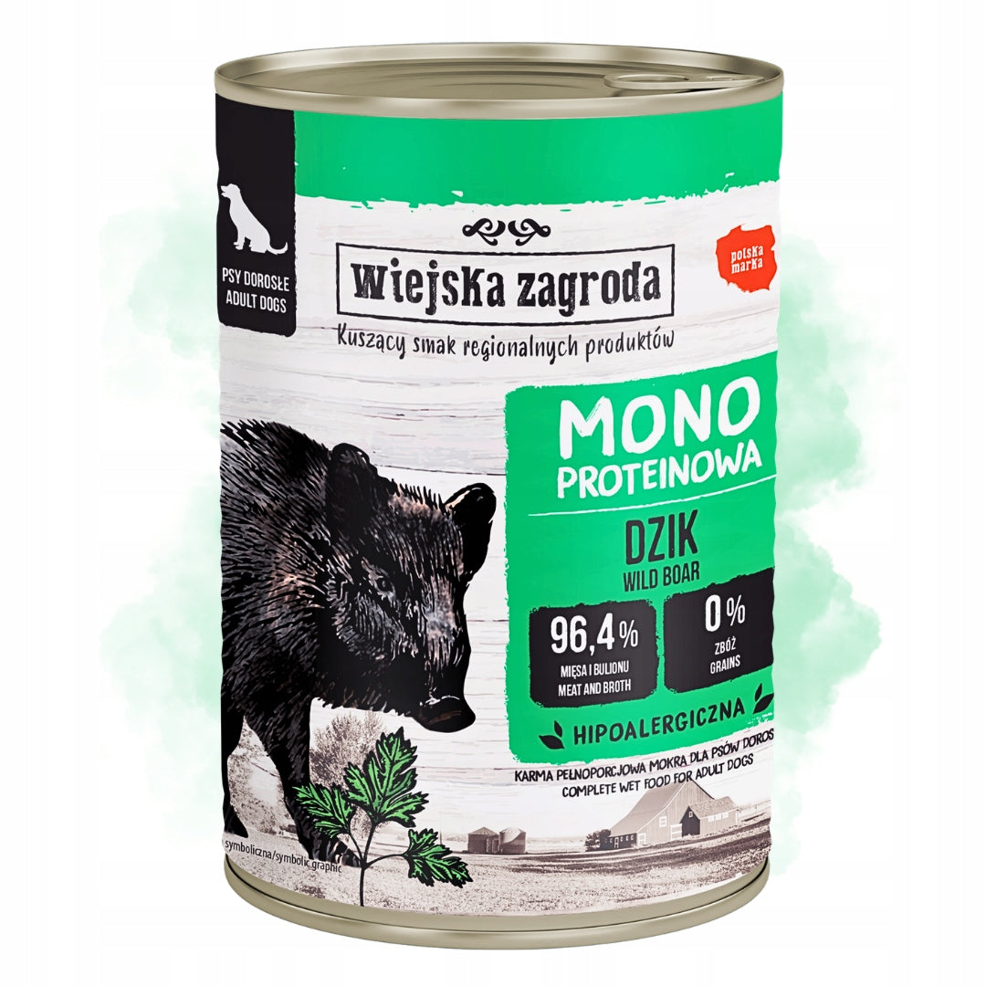 Wiejska Zagroda Mokra Karma Dla Psa Monobiałkowa MIX 3 Smaków 6x400g